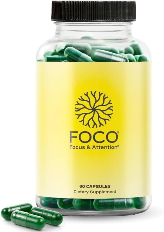 Think FOCO - Focus Supplement for Teens & Adults (13+) - Natural Focus in 30 Minutes - Brain Supplements for Memory and Attention - Vegan Vitamin, Gluten Free, Non GMO Vitamins