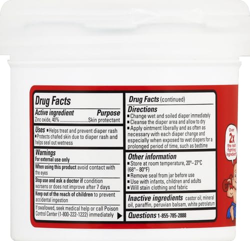 Boudreaux's Butt Paste Maximum Strength Diaper Rash Cream, Ointment for Baby, 14 oz Flip-Top Jar