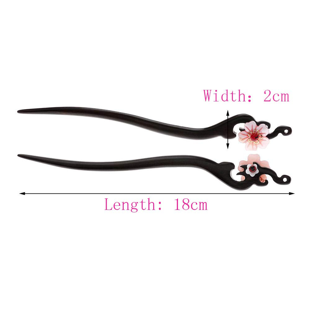 Women Girl's Hair Stick Wooden Handmade Hair Accessories,Chinese Retro Hairpins Fer Decor Model B