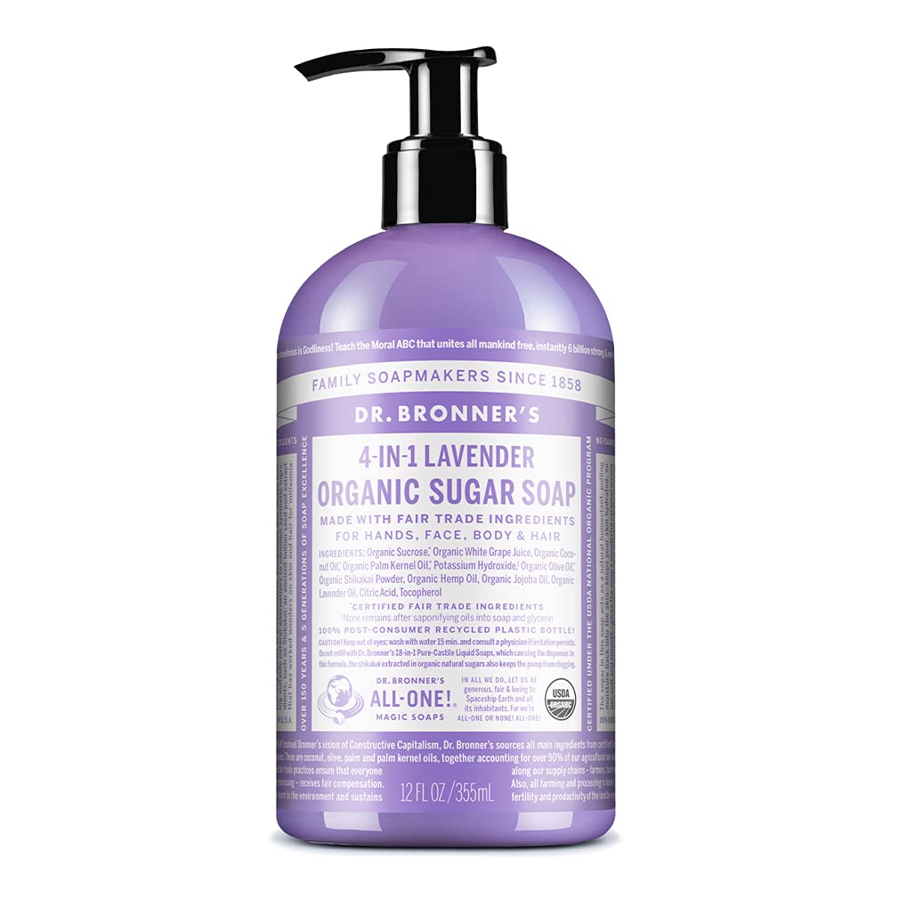 Dr. Bronner's Organic Sugar Soap - (Lavender, 12 Fl Oz)