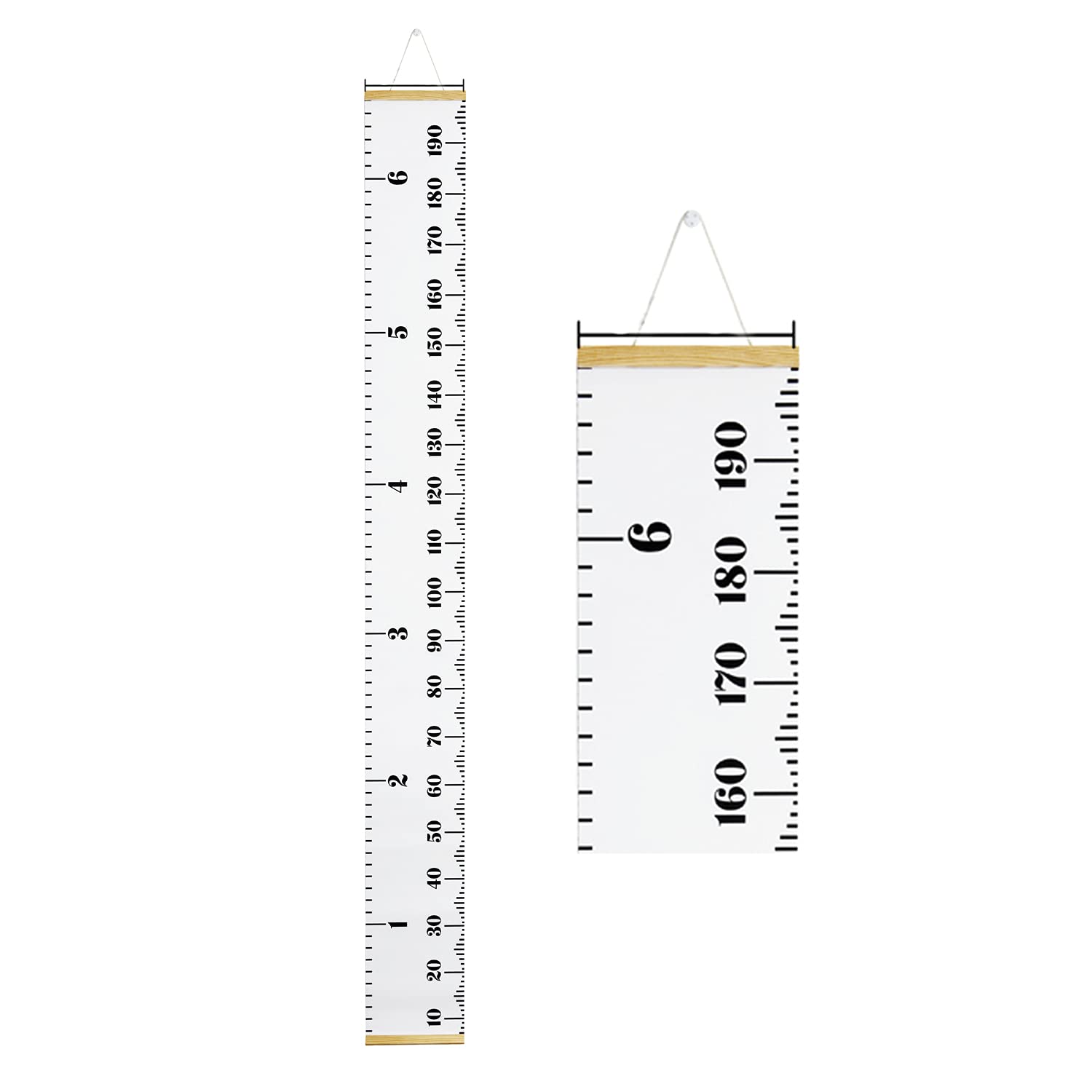 PandaEar Baby Height Growth Chart Ruler| Kids Boys Girls | Removable Wall Decor Measurement 79 x 7.9 (White)