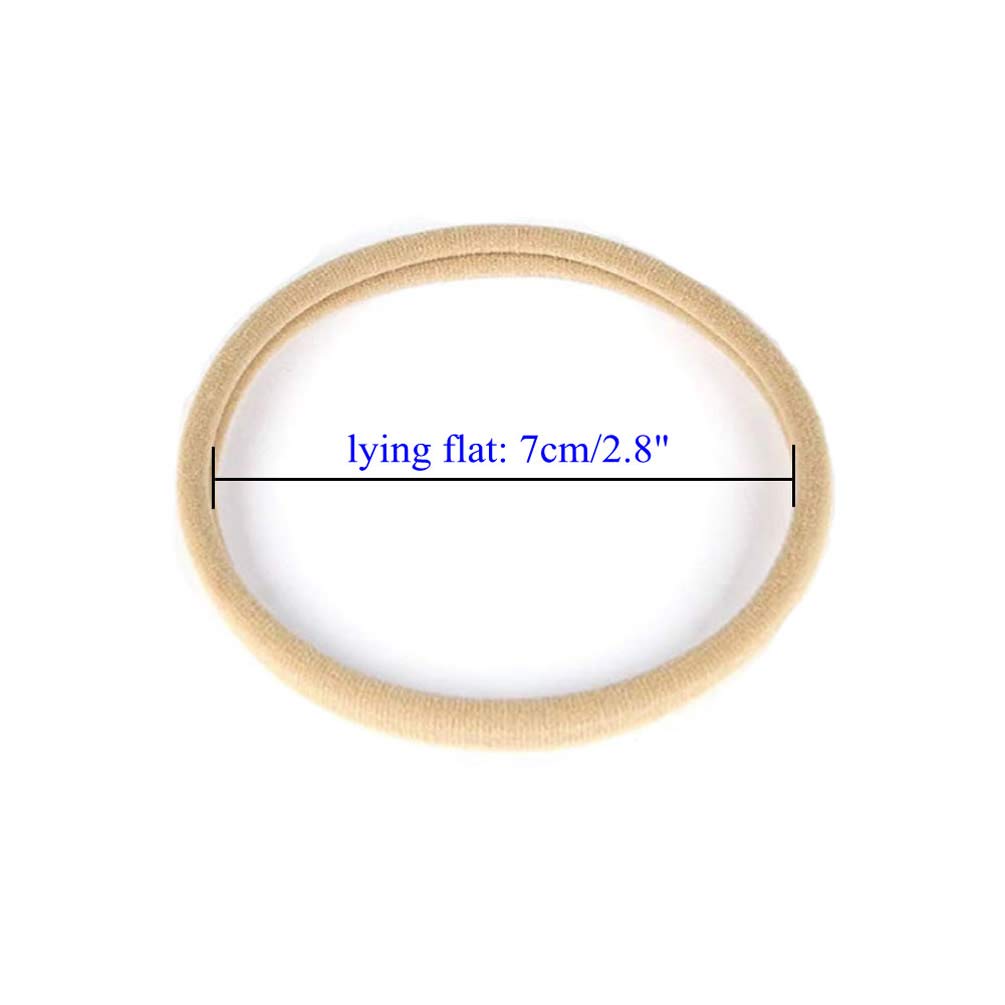 inSowni 50 Pack Super Soft Stretchy DIY Solid Nylon Headbands Baby Hair Bands One Size Fits All (Khaki)