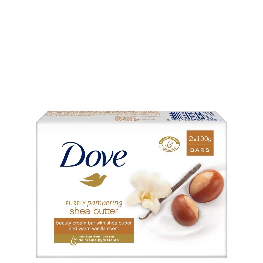Dove Purely Pampering Shea Butter with Warm Vanilla Scent for Unisex - 2 X 3.5 oz Bar Soap