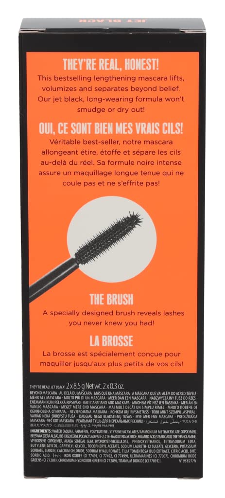 Benefit Cosmetics They're Real Beyond Mascara Duo Set, Black, 0.3 Ounce each