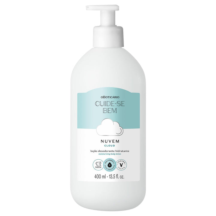 O Boticário Cuide-se Bem Cloud Moisturizing Body Lotion, Soft, Hydrated Skin with Pure and Delicate Fragrance, 13.5 Ounce (400ml)