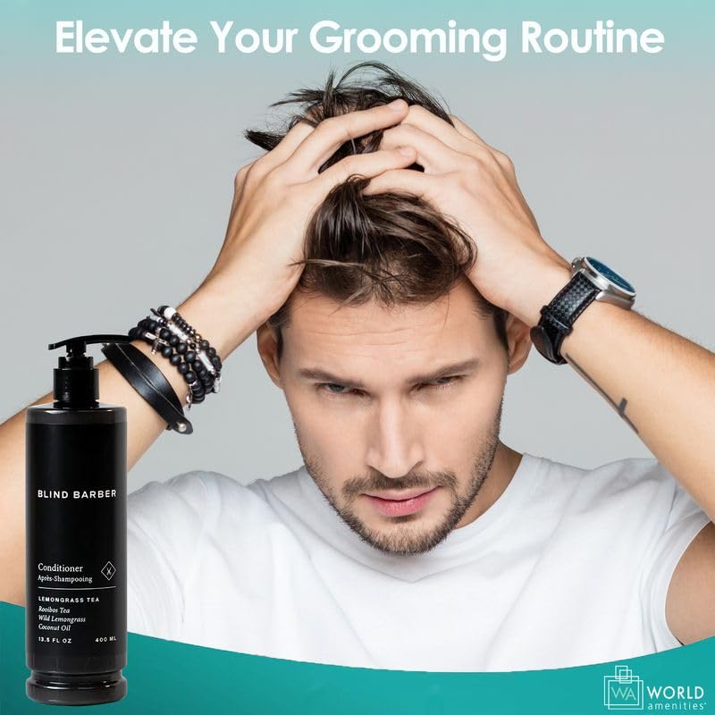 Blind Barber Hair Conditioner - Rooibos Tea Fragrance Moisturizing Conditioner with Invigorates Senses - 13.5 fl oz Pump Bottle