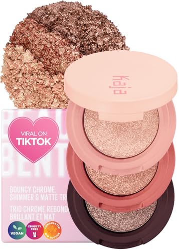 Kaja Beauty Bento Collection - Bouncy Eyeshadow Trio | Peach Orange Tones, Travel Size, 02 Orange Blossom, 2019 Allure Best of Beauty Award, 0.03 Oz