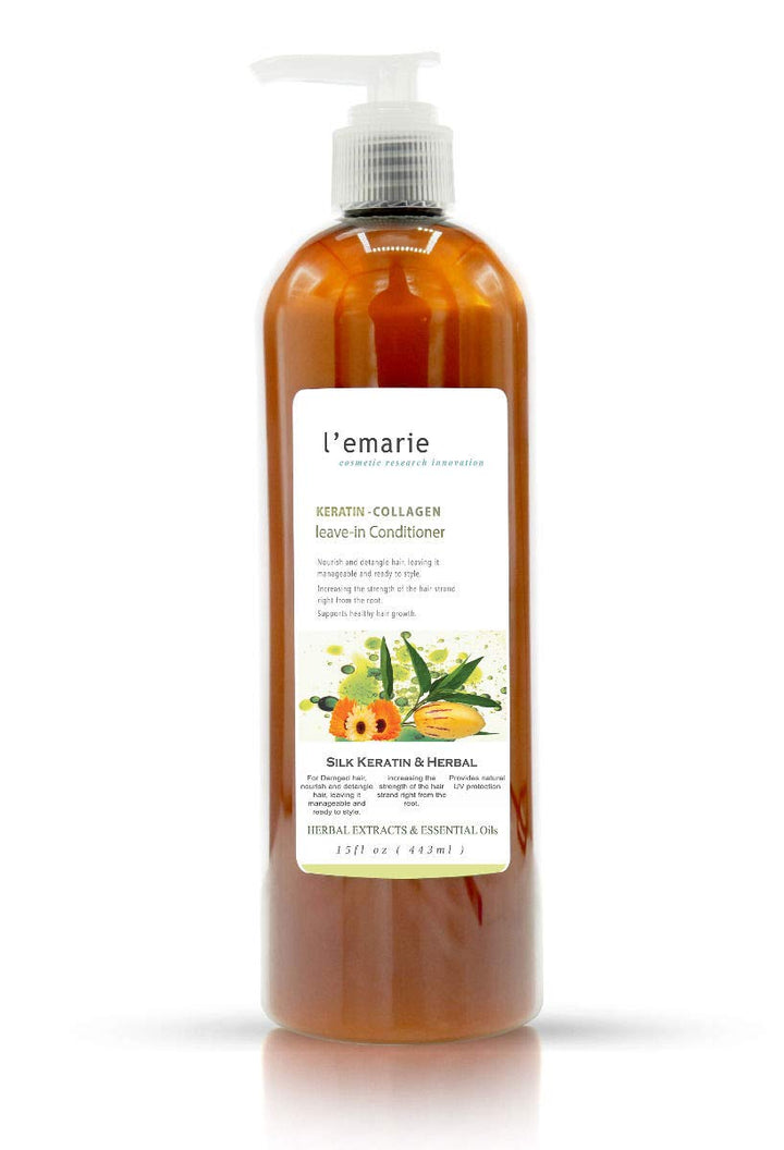 L'emarie Leave-In Hair Conditioner Creaam | All Hair Types Plus Curly Hair en·hance Collagen & Keratin With Aragan, Macadamia & Coconut Oil For Dry Damange Hair, Split Ends, Anti-Frizz & Breakage