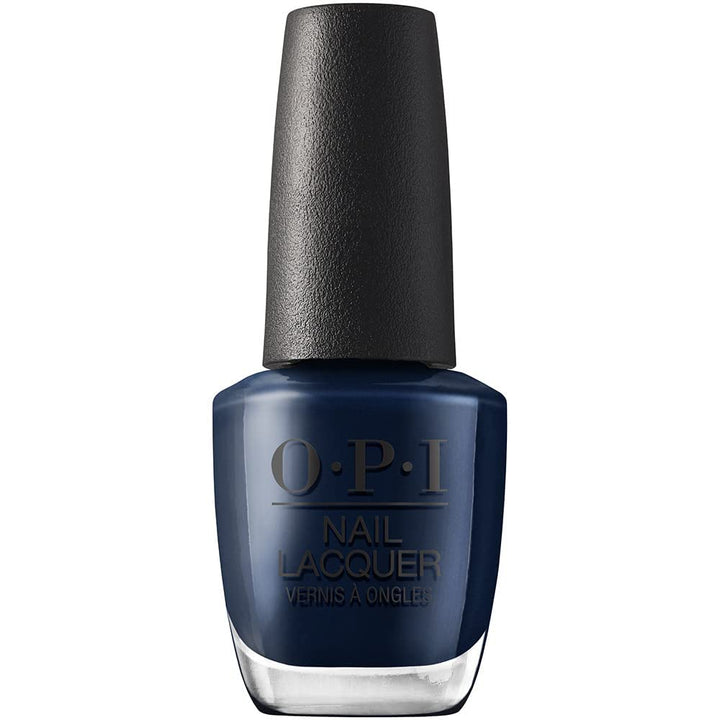 OPI Nail Lacquer Midnight Mantra | Opaque Dark Blue Crème Chip Resistant Nail Polish | Vegan, Fast Drying, Streak Free