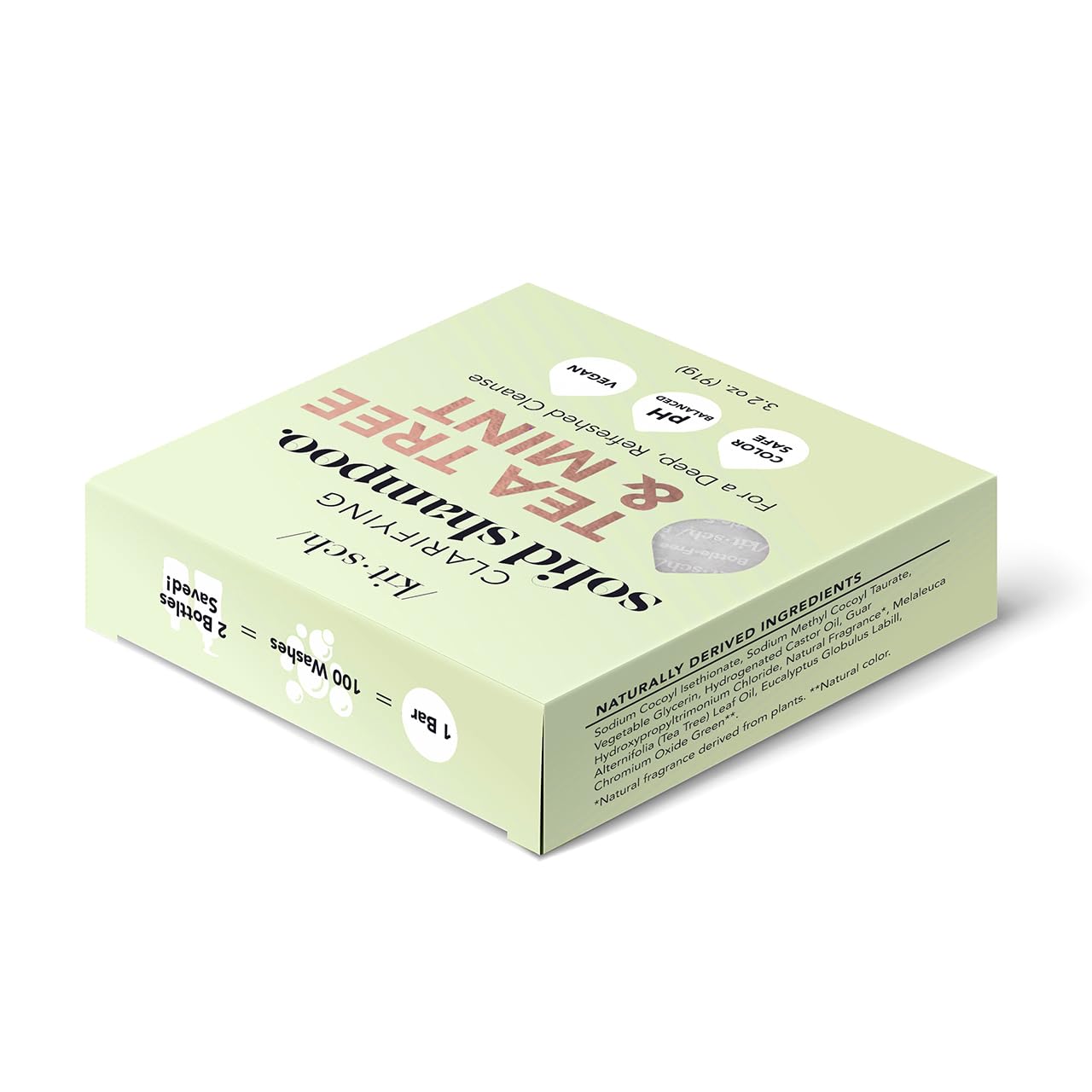 Kitsch Tea Tree & Mint Anti-Dandruff Shampoo Bar - Vegan, Natural, Paraben & Sulfate Free | For Itchy Scalp & All Hair Types | Made in US, 3.2oz