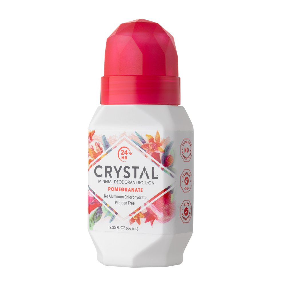 CRYSTAL essence Mineral Deodorant Roll-On - Pomegranate (2.25 fl oz) - 12 Pack