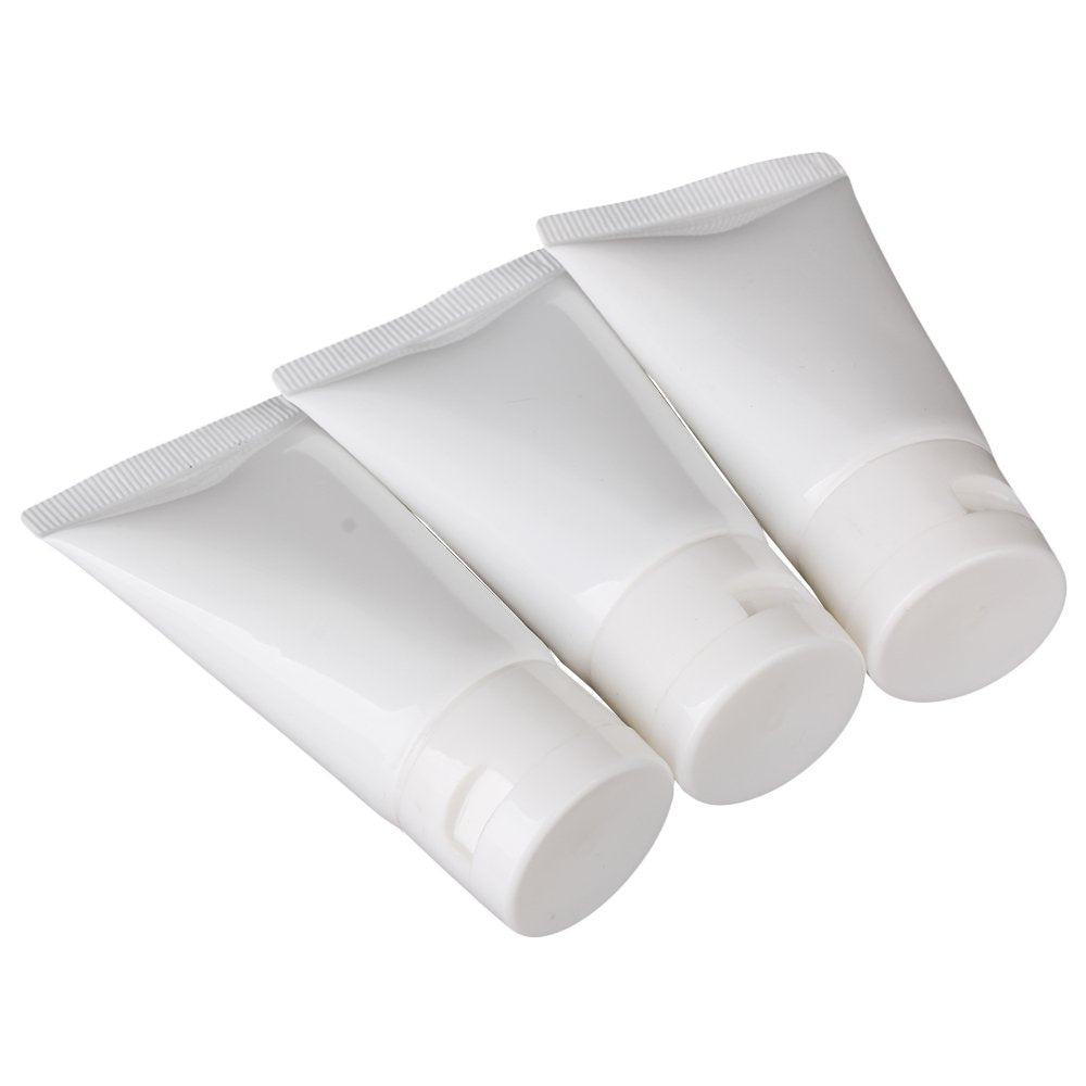 BQLZR 30ml White Soft Flip Plastic Empty Tube Cosmetic Cream Lotion Shampoo Travel Containers Pack of 10