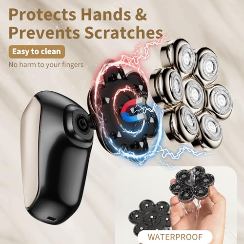 SHPAVVER Head Shavers for Bald Men: 5-in-1 Electric Razor - IPX7 Waterproof Shaving Grooming Kit for Balder - Turbo Speed & Precision Blades