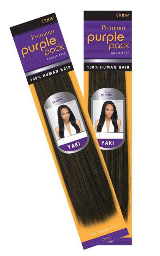 Outre Premium Purple Pack 100% Human Hair Weave 1(Jet Black)/10 inches AD