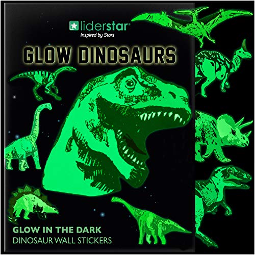 Glow in The Dark Dinosaur Wall Decals for Kids – Removable Dino Stickers for Ceiling, Bedroom, Nursery or Playroom – Self-Adhesive Wall Decor, Gift Idea for Boys and Girls, Easy to Apply