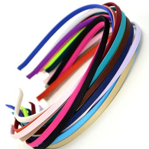 Carykon 20 Pcs Girls Women Diy Satin Fabric Covered Ribbon Headbands, Mixed Color