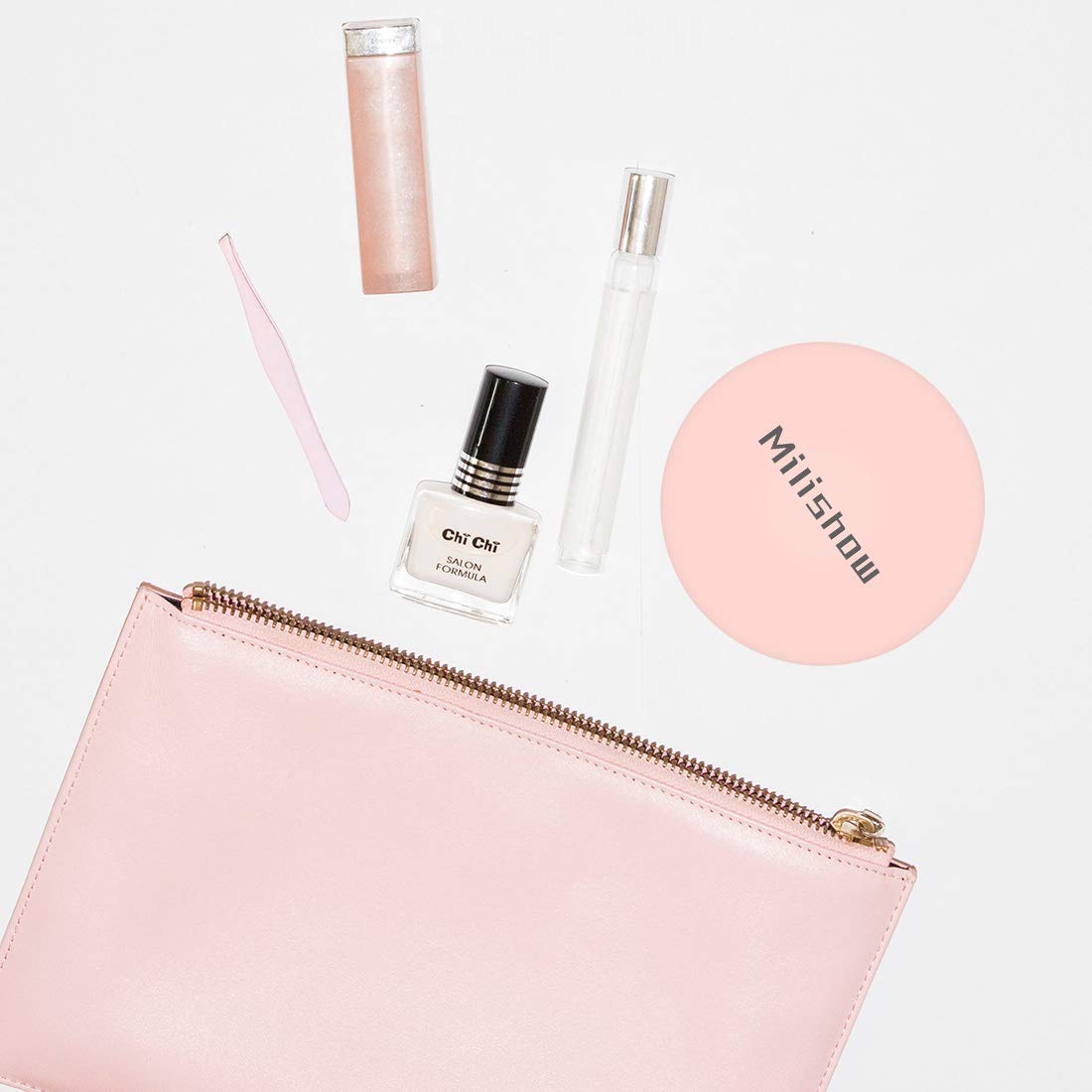 Milishow Compact Mirror with LED Light,1x/10x Magnifying Rechargeable Mirror,3.5in, Dimmable Travel Mirror for Purse,Pocket,Handheld 2-Sided Makeup Mirror