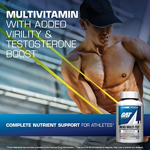GAT SPORT Men's Multi + Test, Premium Multivitamin Tablets (150 Count)