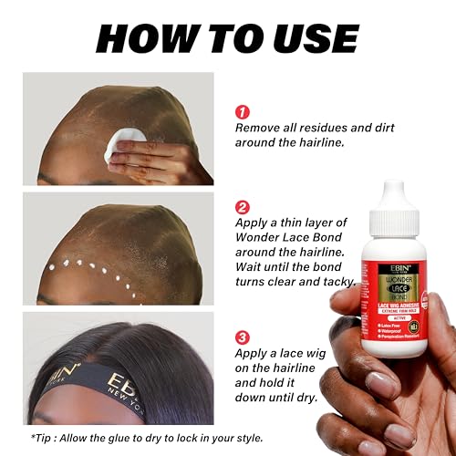 Wonder Lace Bond Wig Adhesive: Extreme Hold Invisible Bonding Glue for Secure, Natural-Looking Poly and Lace Wigs | 1.18oz Waterproof, Latex-Free