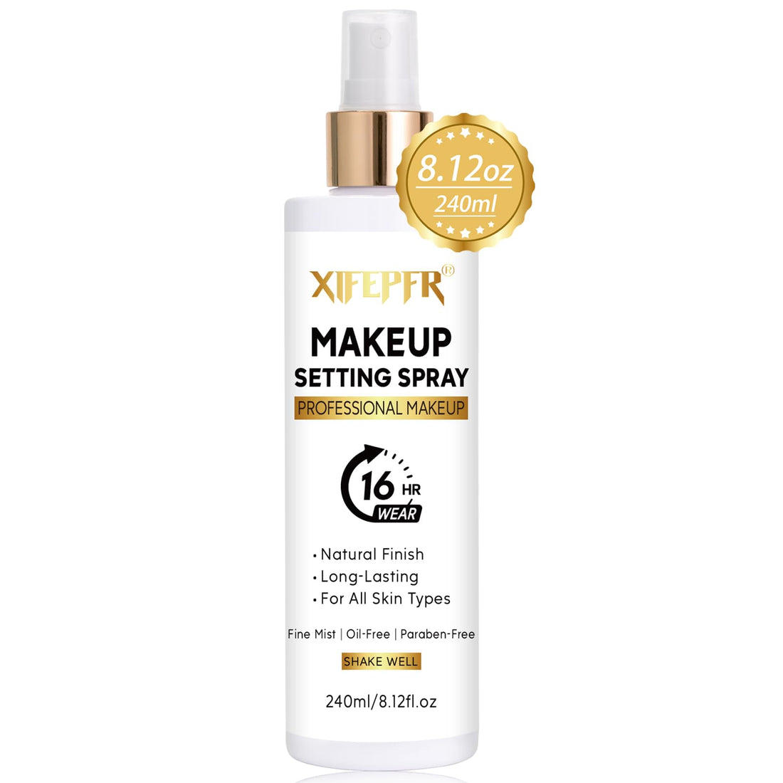Xifepfr Makeup Setting Spray, 8.12 Fl Oz Matte Finishing Spray, Ultra Fine Setting Mist, Long Lasting Fixing Spray, Lightweight Oil Control Hydrating Refreshing Fast Drying, Vegan & Cruelty-Free