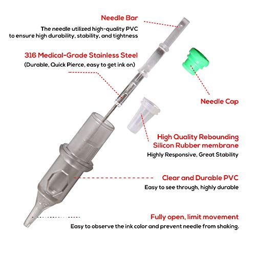 Aurora Cartridges Tattoo Needle 3RL 5RL 7RL 9RL 11RL (50 pcs Mix)