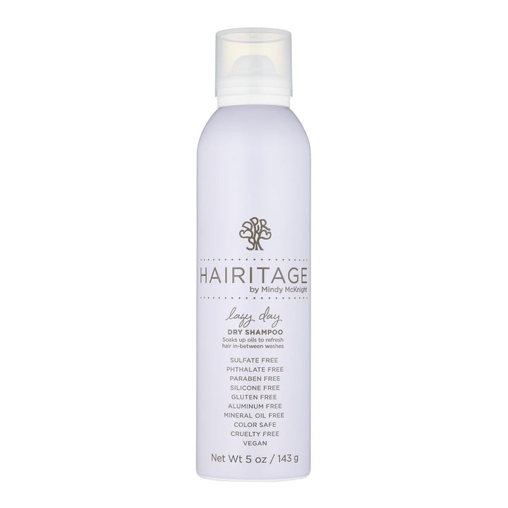 Hairitage Lazy Day Dry Shampoo - Oil Absorbing - Translucent + Refreshing - Reduces Odors - Adds Texture + Volume - Clean Look + Smell - For All Hair Types and Colors - 5oz