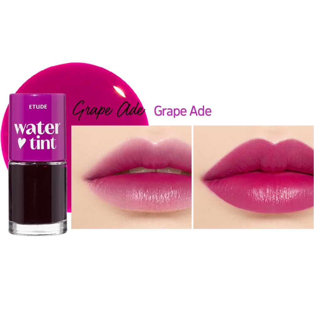 ETUDE Dear Darling Water Tint - Grape Ade (9g) | Vivid Color Lip Stain with Moisturizing Weightless & Non-sticky Finish Lip Stain | Smudge-proof Lip Tint | Korean Makeup, Kbeauty
