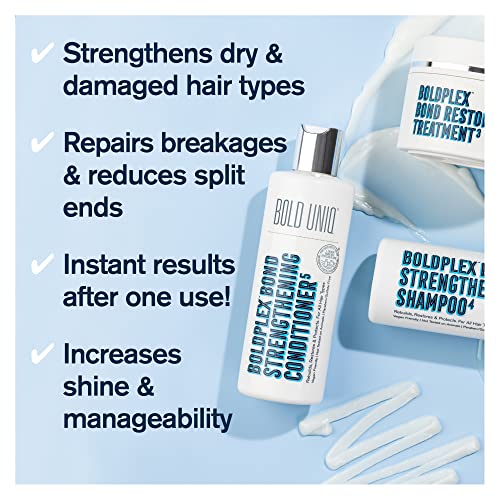Boldplex 3, 4 & 5 Bond Restore Treatment, Shampoo & Conditioner Trio Gift Set - Hydrating Protein Formula, Strengthens Dry & Damaged Hair, Repairs Breakages & Split Ends. Vegan & Cruelty Free.