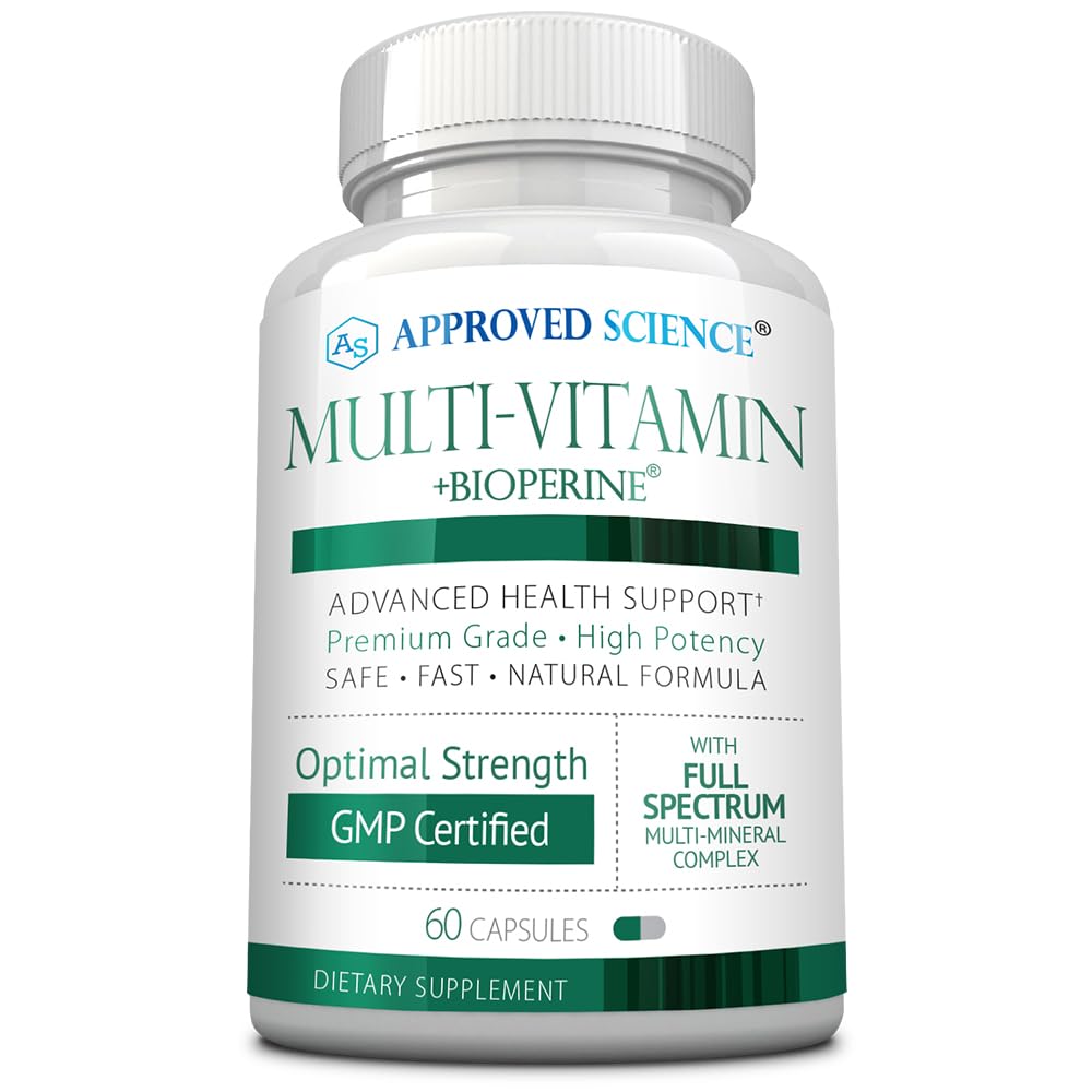 Approved Science Multi-Vitamin - with Full-Spectrum B-Vitamins, Green Tea, Lutein, Lycopene, Zeaxanthin, BioPerine - 60 Capsules - 1 Month Supply