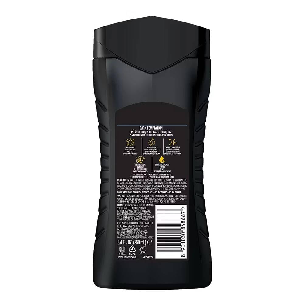 Axe Shower Gel, Dark Temptation, 250 Ml / 8.45 Oz (case of 6)