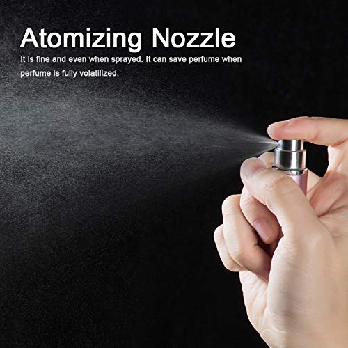 Rocutus 6 Pack Perfume Bottle Mini Refillable Perfume Atomizer Bottle,Empty Spray Bottle in 5 ml Compatible with 2 Pieces Perfume Dispenser Pump and 2 Funnel Filler for Travel Purse (colorful 1)