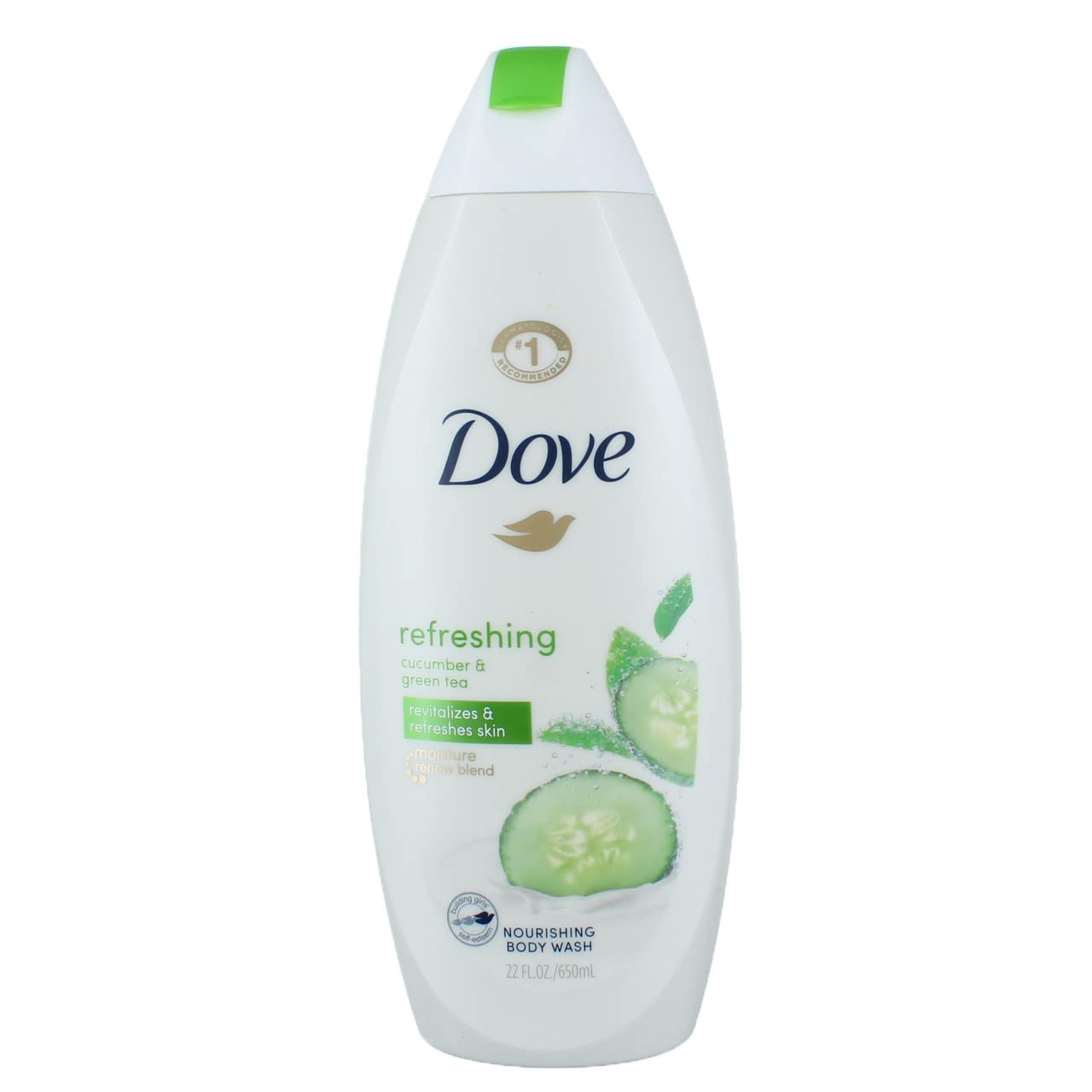 Dove Refreshing Body Wash Revitalizes and Refreshes Skin Cucumber and Green Tea Effectively Washes Away Bacteria While Nourishing Your Skin, 22 oz