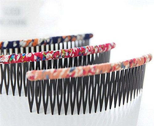 mollensiuer 5Pcs Floral Pattern Hair Side Combs Pin Clip Headdress with Teeth for Lady Women Girls