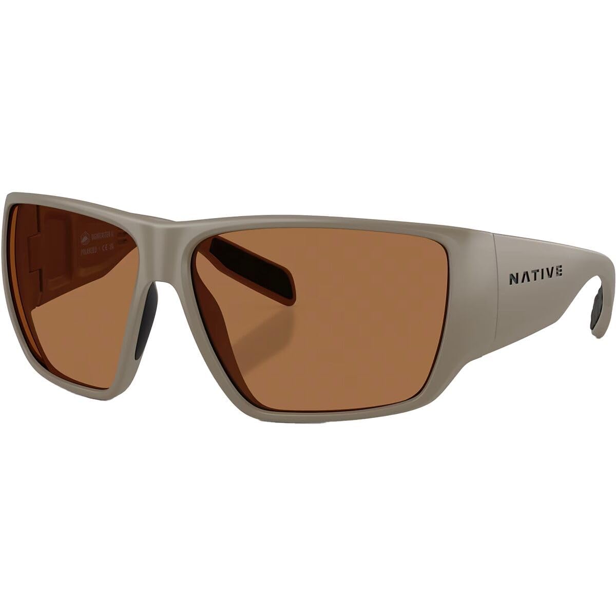 Native Eyewear Men's XD9047 Sightcaster II Rectangular Sunglasses, Matte Desert Tan/Brown Polarized, 64 mm