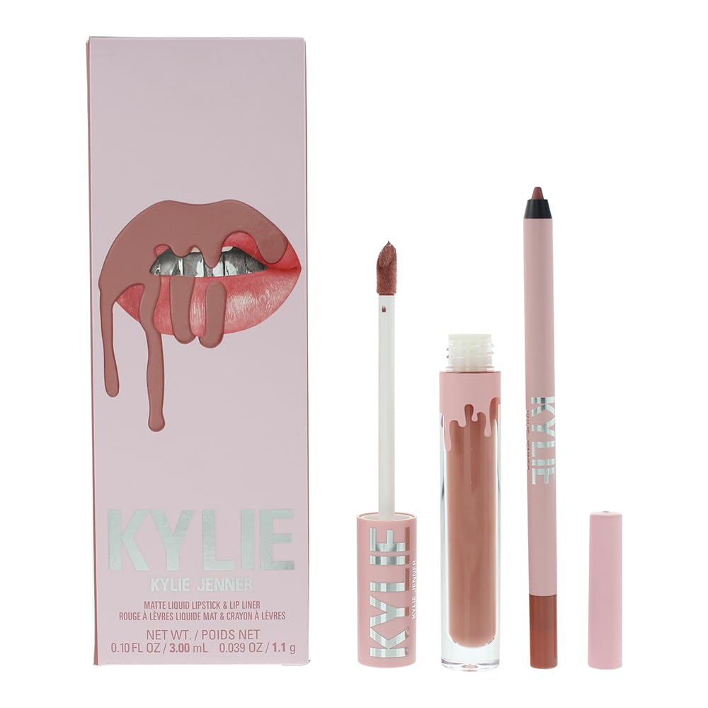 Kylie Cosmetics Matte Lip Kit - 802 Candy for Women - 2 Pc 0.10 oz Matte Liquid Lipstick, 0.03 oz Lip Liner