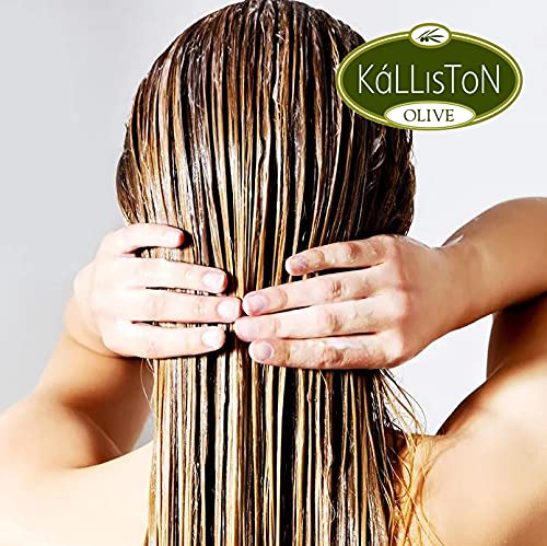 Kalliston Revitalizing Hair and Body Serum Oil with Organic Olive oil, Avocado Oil, Almond Oils and Vitamin E, Violet and Jasmine, Vanilla Scent, 100 ml (3.38 oz) Spray bottle, Clear