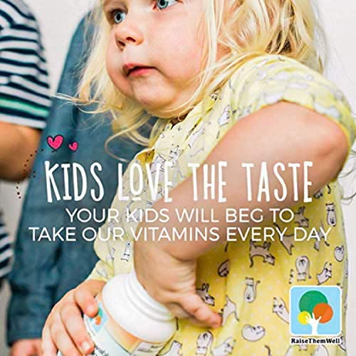 Raise Them Well Great Tasting Chewable Kids Vitamins | Multivitamin for Kids with All-Natural Colors, Flavors, and Sweeteners | Includes Free Kids Vitamin PDF | Strawberry