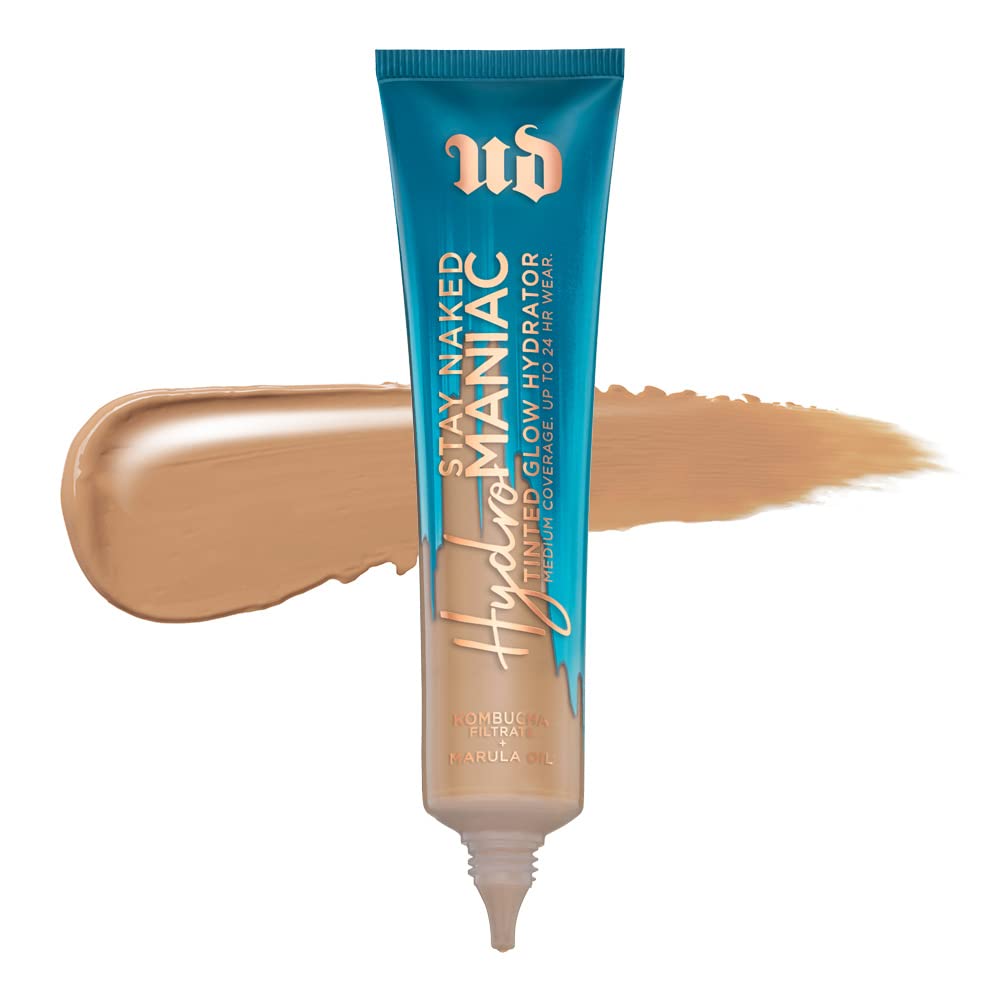 Urban Decay Hydromaniac Dewy Foundation (41 Light Medium Neutral), Hydrating Tinted Moisturizer for Dry Skin, Buildable Medium Coverage, Non-comedogenic, Vegan, Cruelty-free - 1.1 fl oz