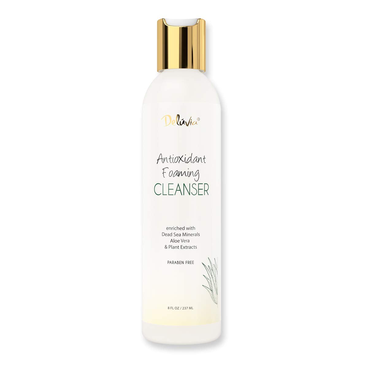 Antioxidant Gentle Foaming Facial Cleanser with Organic Aloe Vera, Dead Sea Salts and Plant Extracts. Hydrating Daily Cleansing for Men and Women