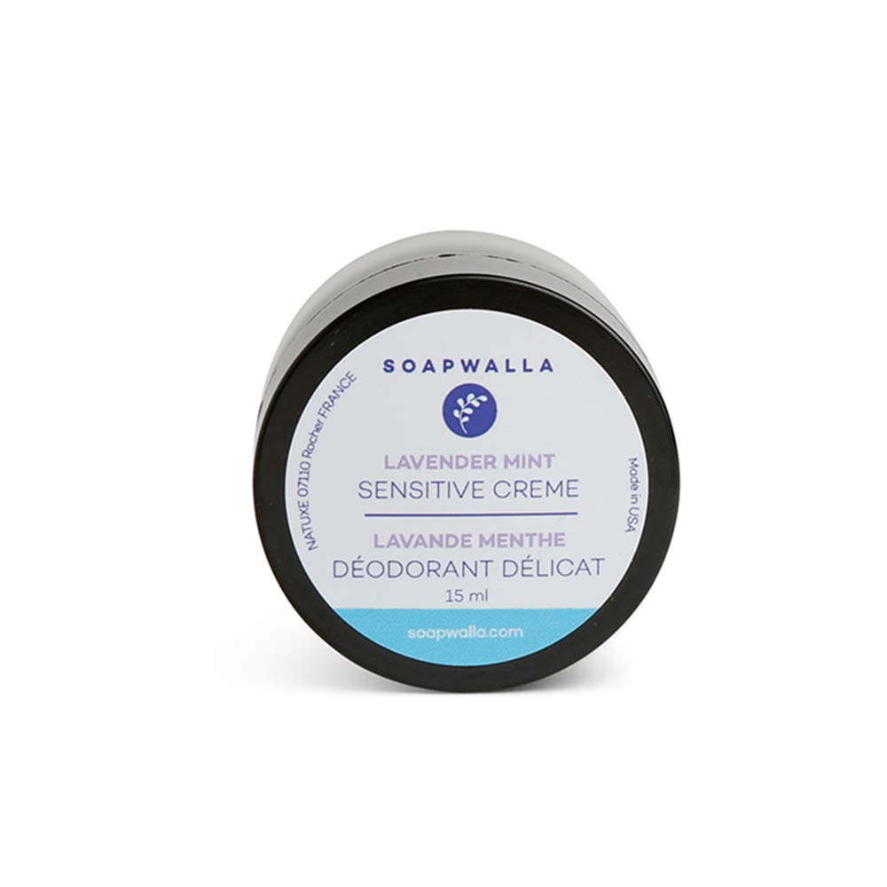 Soapwalla - Organic/Vegan Sensitive Skin Travel-Size Deodorant Cream (Lavender Mint, Baking Soda Free)