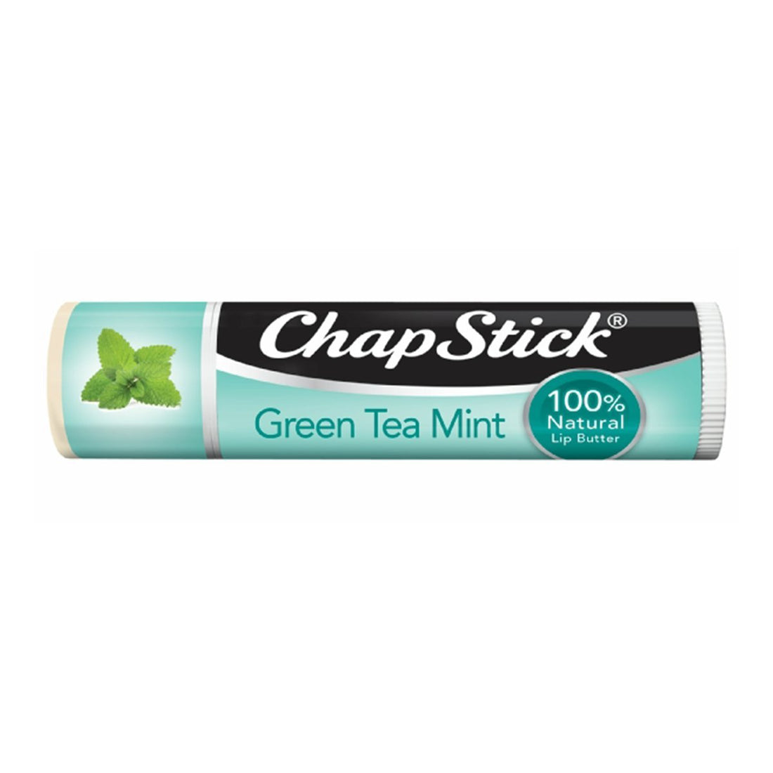 ChapStick 100% Natural (Green Tea Mint Flavor, 1 Blister Pack of 1 Stick) Lip Butter Tube, Flavored Lip Balm, 8-Hour Moisture, 0.15 Ounce