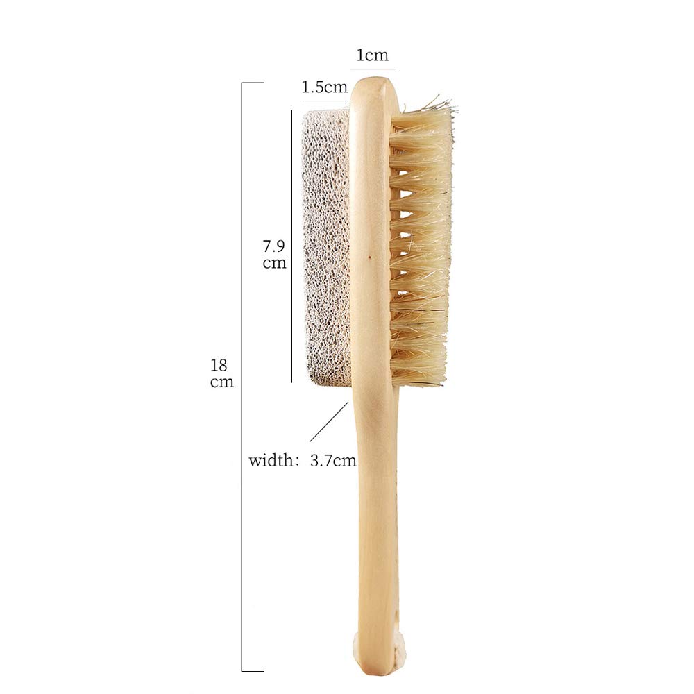 1pc Callus Corn Foot File Remover Pumice Stone Brush Foot Scrubber Exfoliator Double Side with Pumice Stone and Bristle Brush Heel Scraper Pedicure File Removes Dead Skin for Men Women