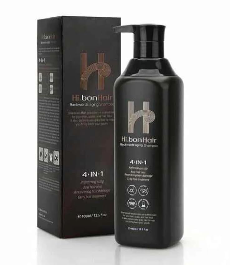 Generic Hi.Bon Hair Backwards Aging Shampoo 4 In 1 Refreshing Scalp/Anti Hair Loss/Recovering Hair Damage/Gray Hair Treatment 400ml/ 13.5 fl oz