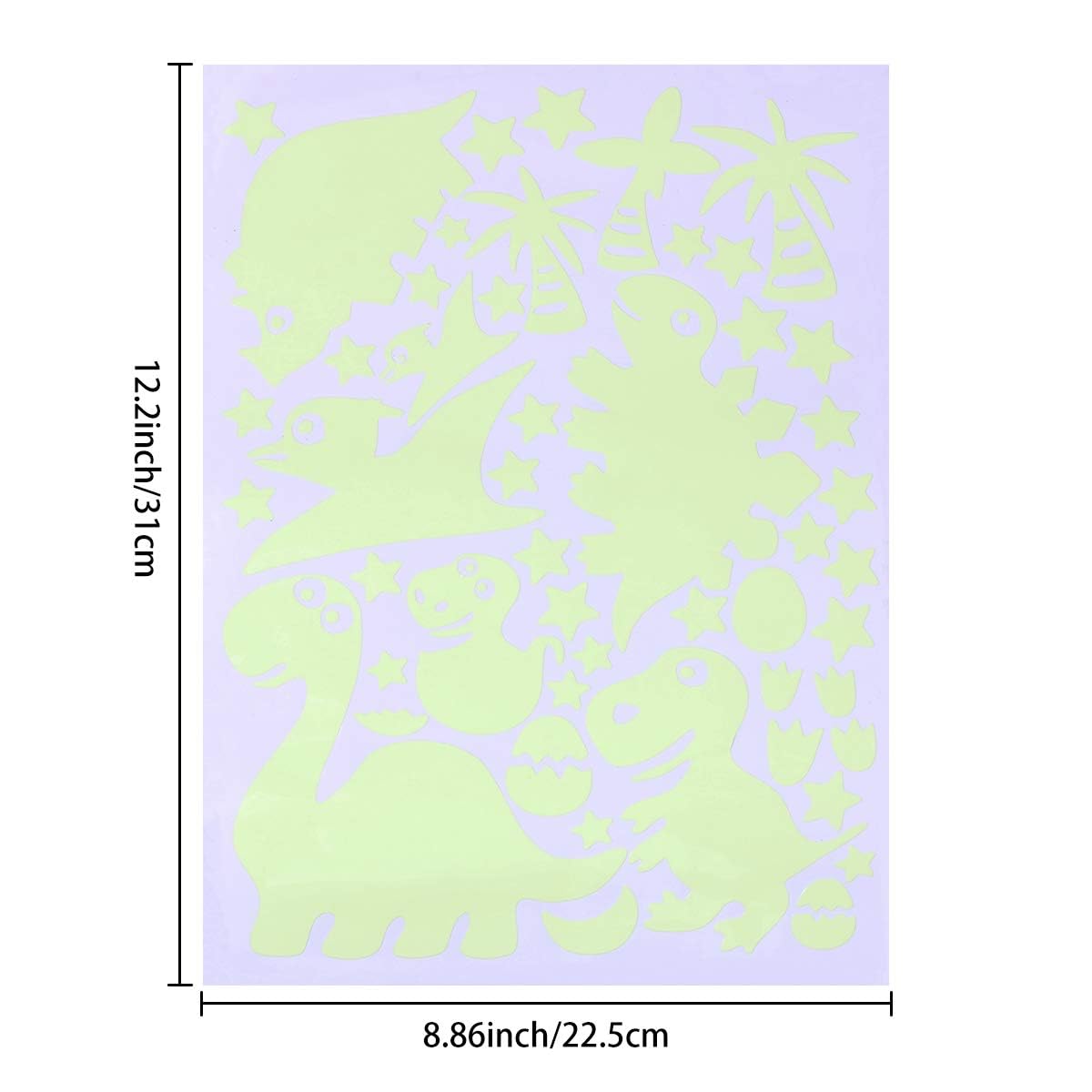 Wall Decals Glow in Dark, BENBO Dinosaurs Decorations Peel DIY Luminous Vinyl Wall Stickers for Kids Girls Bedroom Home Nursery