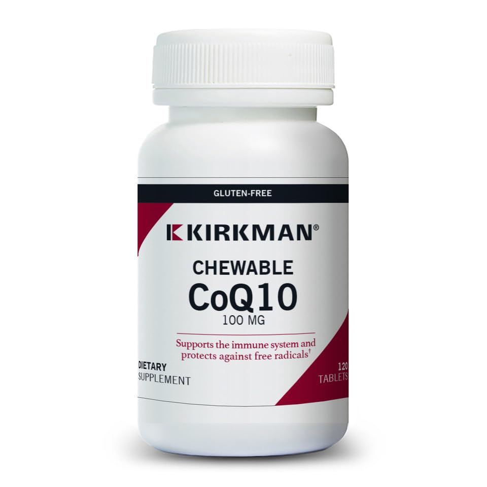 Kirkman Coenzyme Q10 100 mg Chewable Tablets (with Stevia) - 120 Chewable Tablets