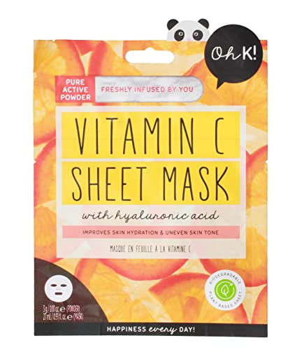 Oh K! Glowing Vitamin C Mask - Hydrating and Moisturizing Face Masks for Men and Women