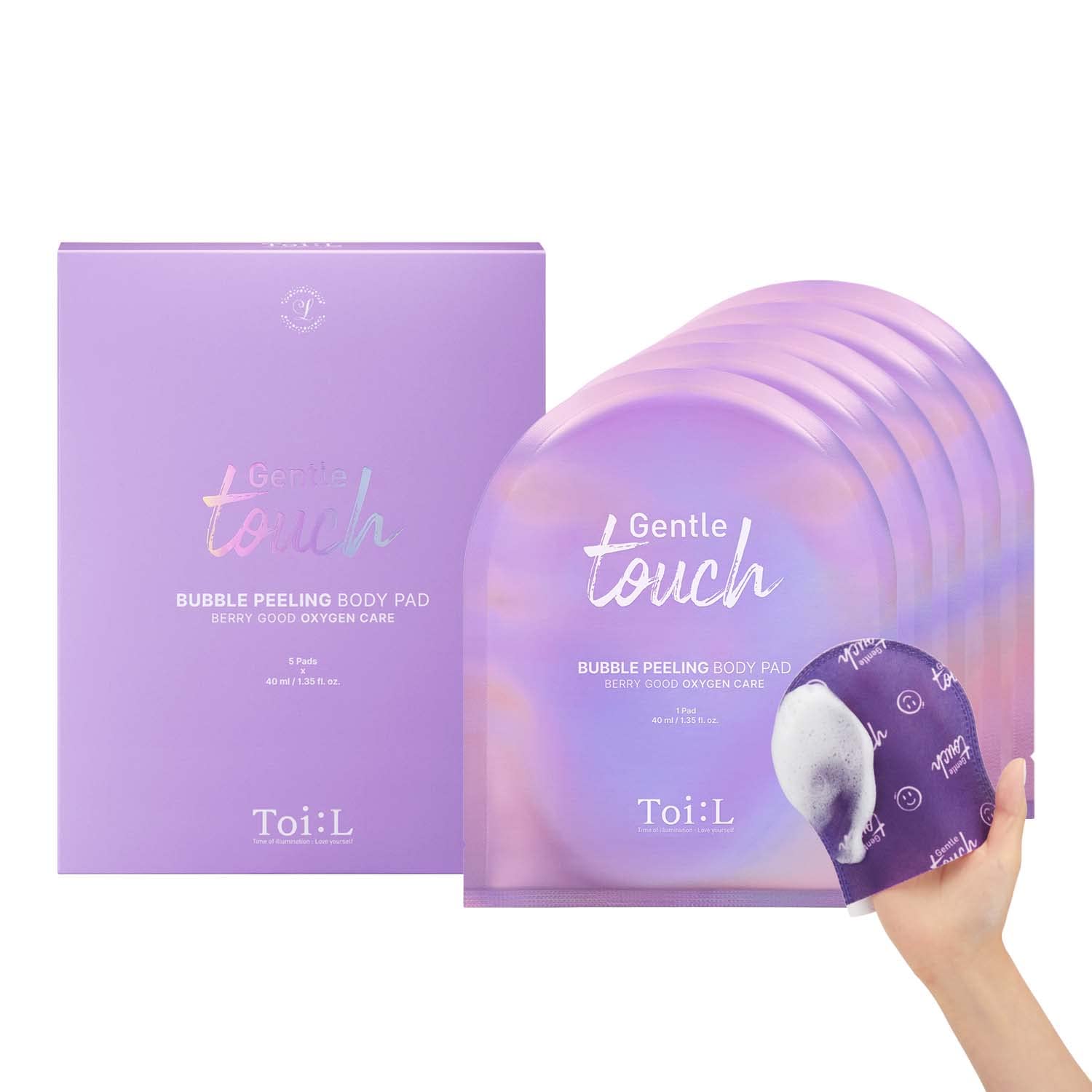 Toi:L Gentle Touch Bubble Peeling Body Pad(5pads), Body Scrub, Exfoliating Mitt for Body, Exfoliating gloves, washcloth, body loofah, dense bubble bath, bath shower, kp bump eraser
