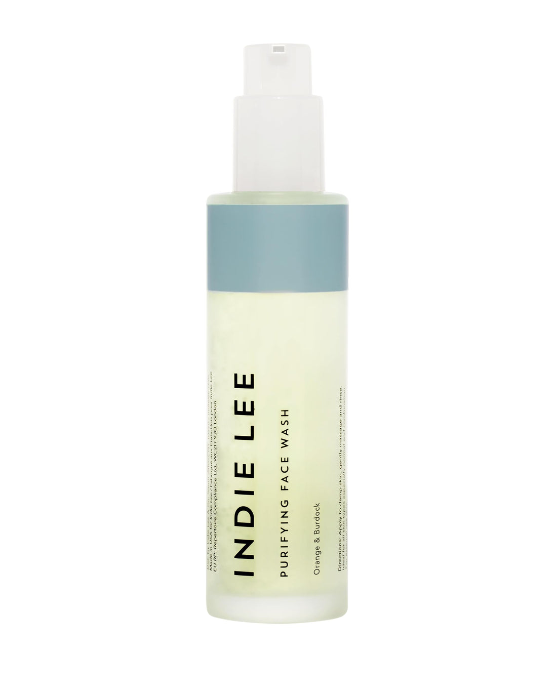 Indie Lee Purifying Face Wash - Hydrating Facial Cleanser + Makeup Remover - With Orange, Lavender, Burdock + Jasmine - Foam Face Wash for All Skin Types (125ml)