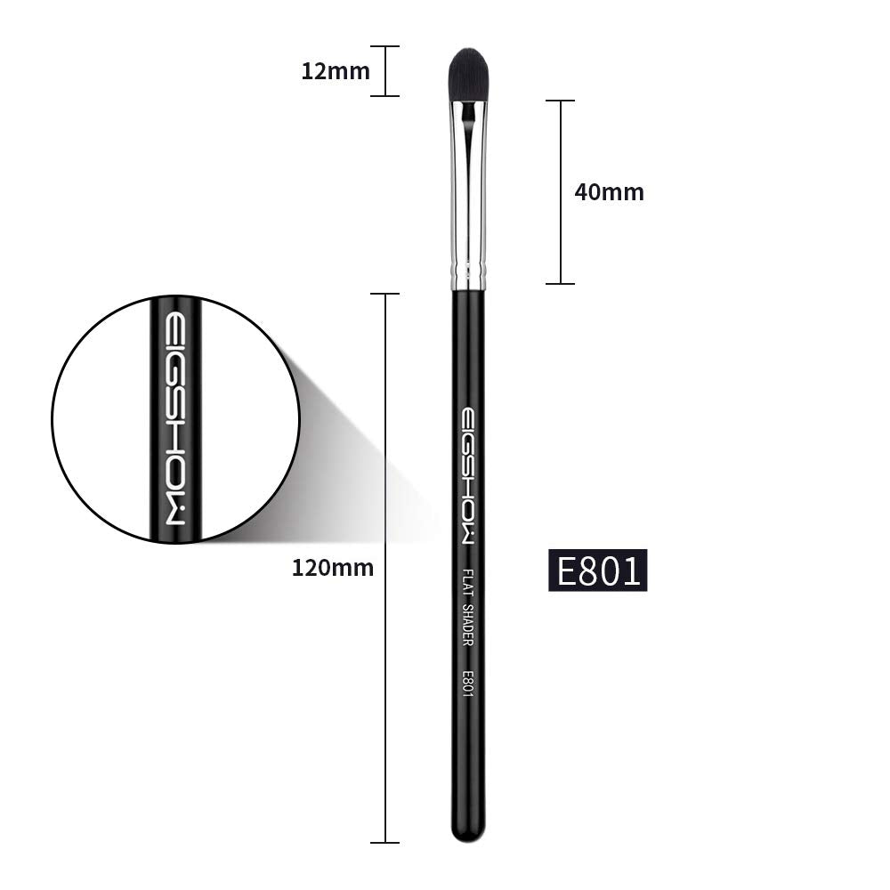 EIGSHOW Classic Serial Eyeshadow Brush, FLAT SHADER, Made with Recycled and Sustainable Materials, Premium Quality Synthetic Dense Bristles, Copper Ferrule, Recycled Packaging, Cruelty Free, E801