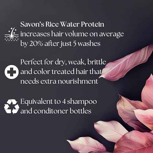 Premium Rice Water Shampoo and Conditioner Bars - Organic, Paraben-Free, for Hair Strengthening | USA | 2pc Set